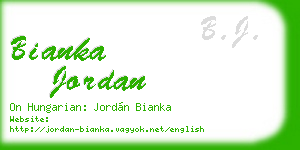 bianka jordan business card